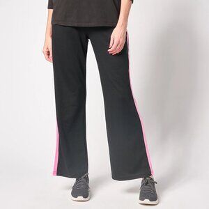 MUK LUKS French Terry Sport Stripe Straight Lounge Pant - Black (Sz 1X) a632304